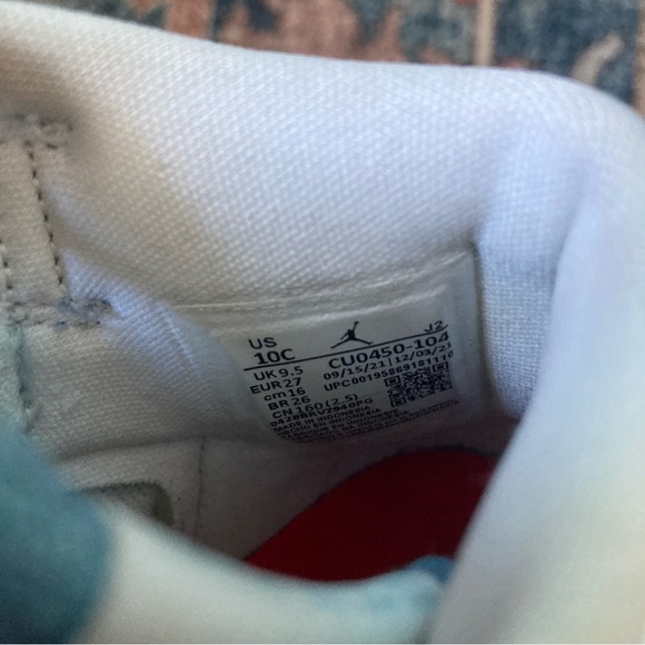 Jordan Kids Denim and White Sneakers - Picture 5 of 8